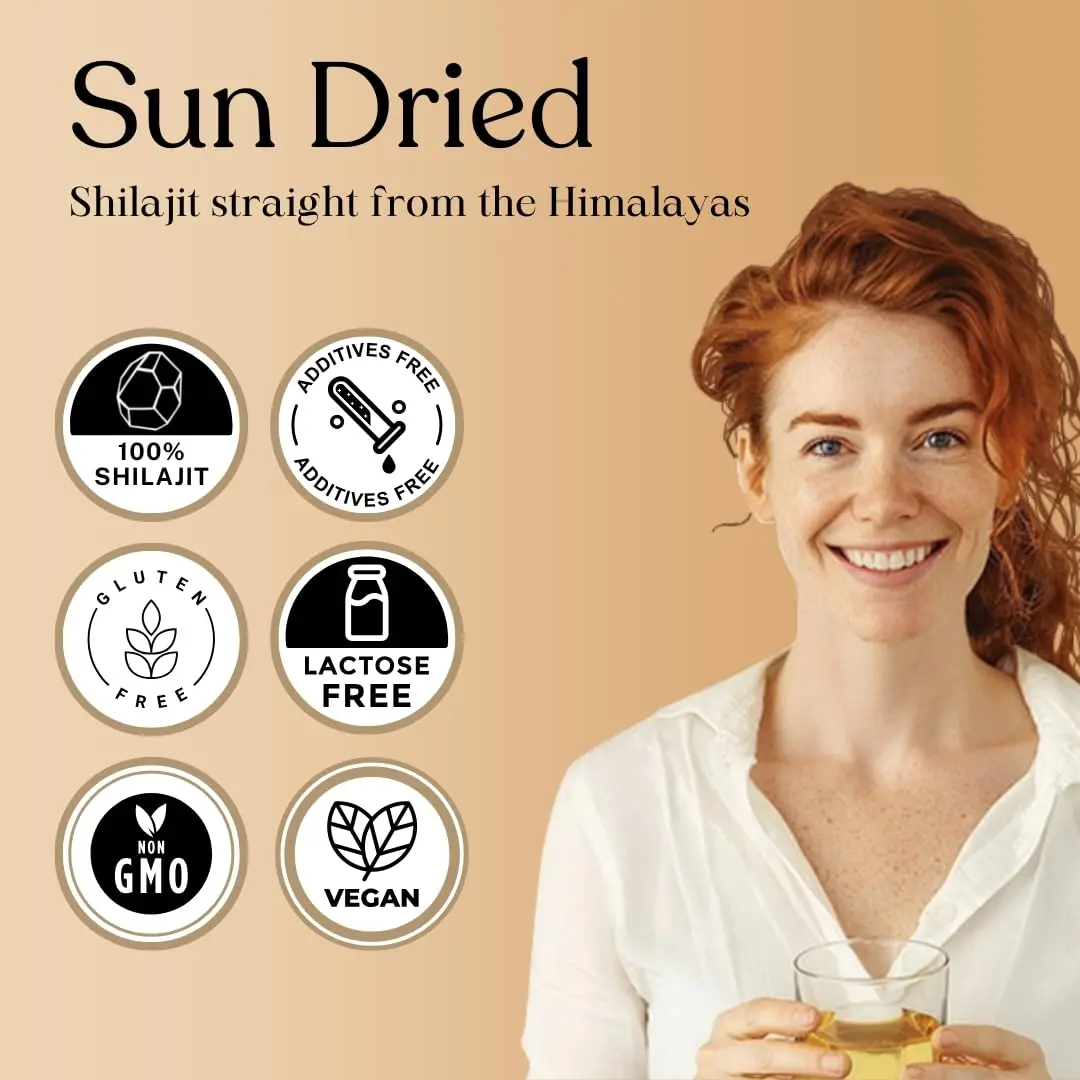 Authentic Himalayan Shilajit liquid drops, sun-dried to preserve natural fulvic acid and trace minerals, harvested at 16,000 ft. in Gilgit Baltistan.