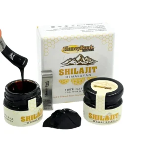 This is an image of Himalayan Shilajit, a pure and organic natural energy booster sourced from the Himalayas, known to strengthen and revitalize.