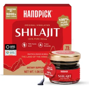 High-altitude Himalayan shilajit resin with 75% fulvic acid and over 85 trace minerals, sustainably harvested and meticulously packed for a natural wellness supplement.