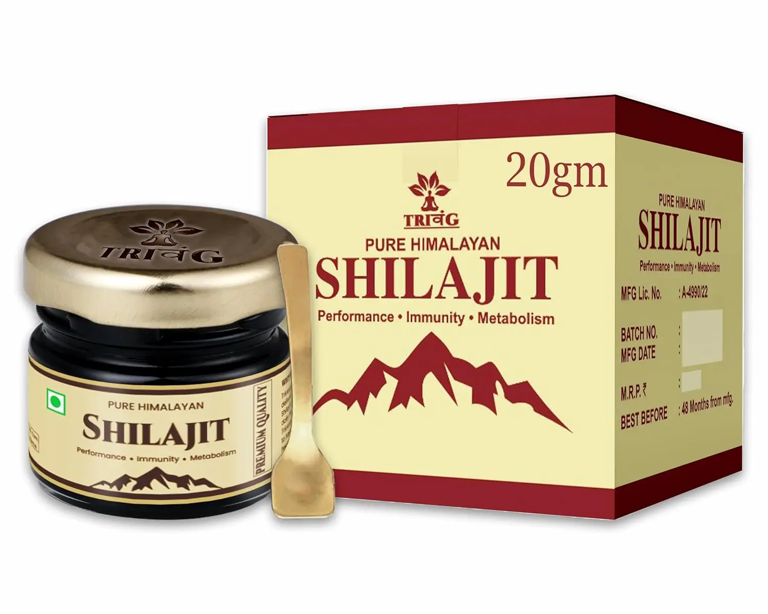 VedriSi Trivang pure Himalayan Shilajit resin, extracted from high-altitude locations, processed with traditional Ayurvedic methods for stamina and strength benefits for both men and women.
