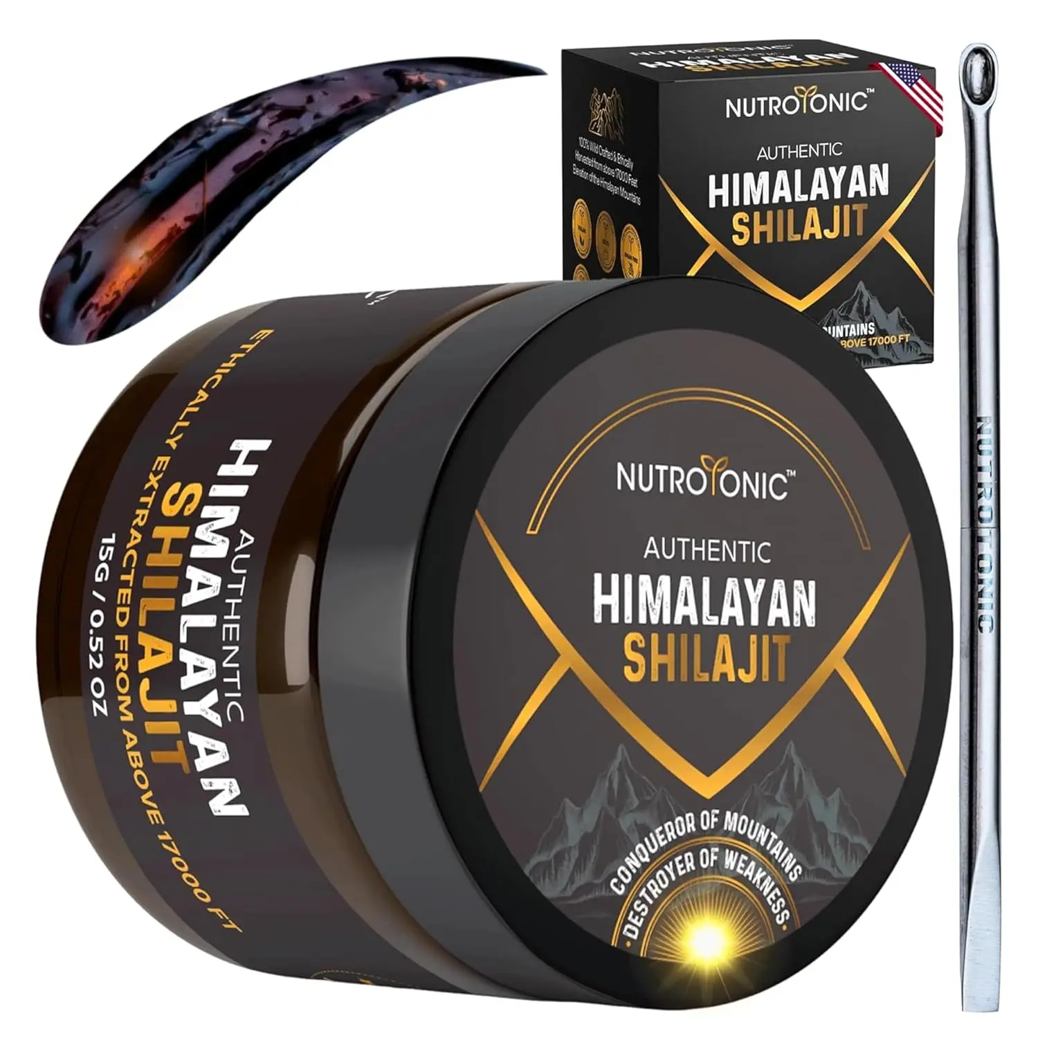 NutroTonic authentic Himalayan Shilajit resin is carefully sun-dried for 60 days, ensuring the highest potency and bioavailability for heart health, immunity, and athletic performance.