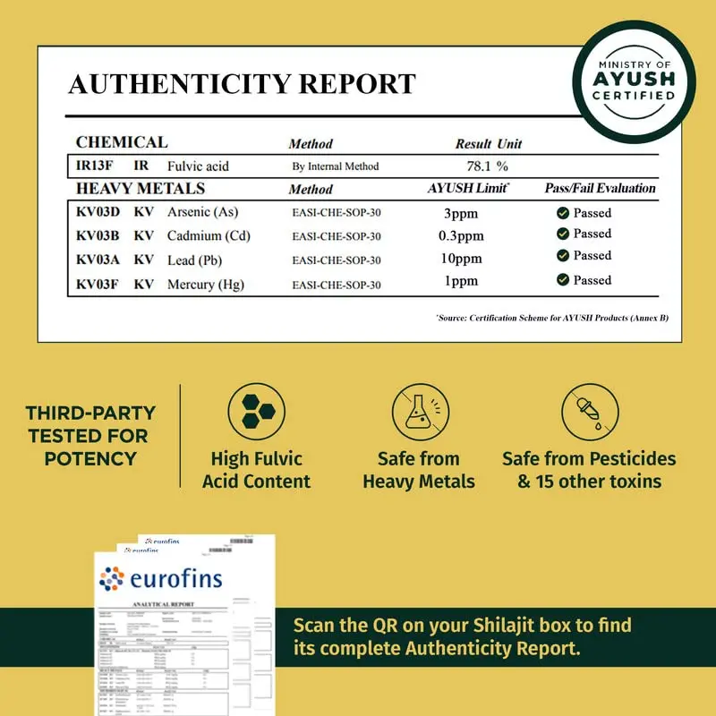 A jar of pure Himalayan Shilajit resin, a natural supplement for men and women to boost stamina and energy, sourced from high altitudes and lab-tested for purity.