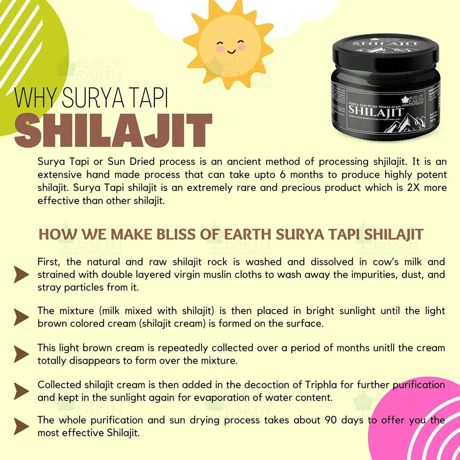 This jar contains Bliss of Earth pure Himalayan Shilajit resin, a natural supplement rich in fulvic acid, traditionally used to support energy, stamina, focus, and nutrient absorption for an active lifestyle.