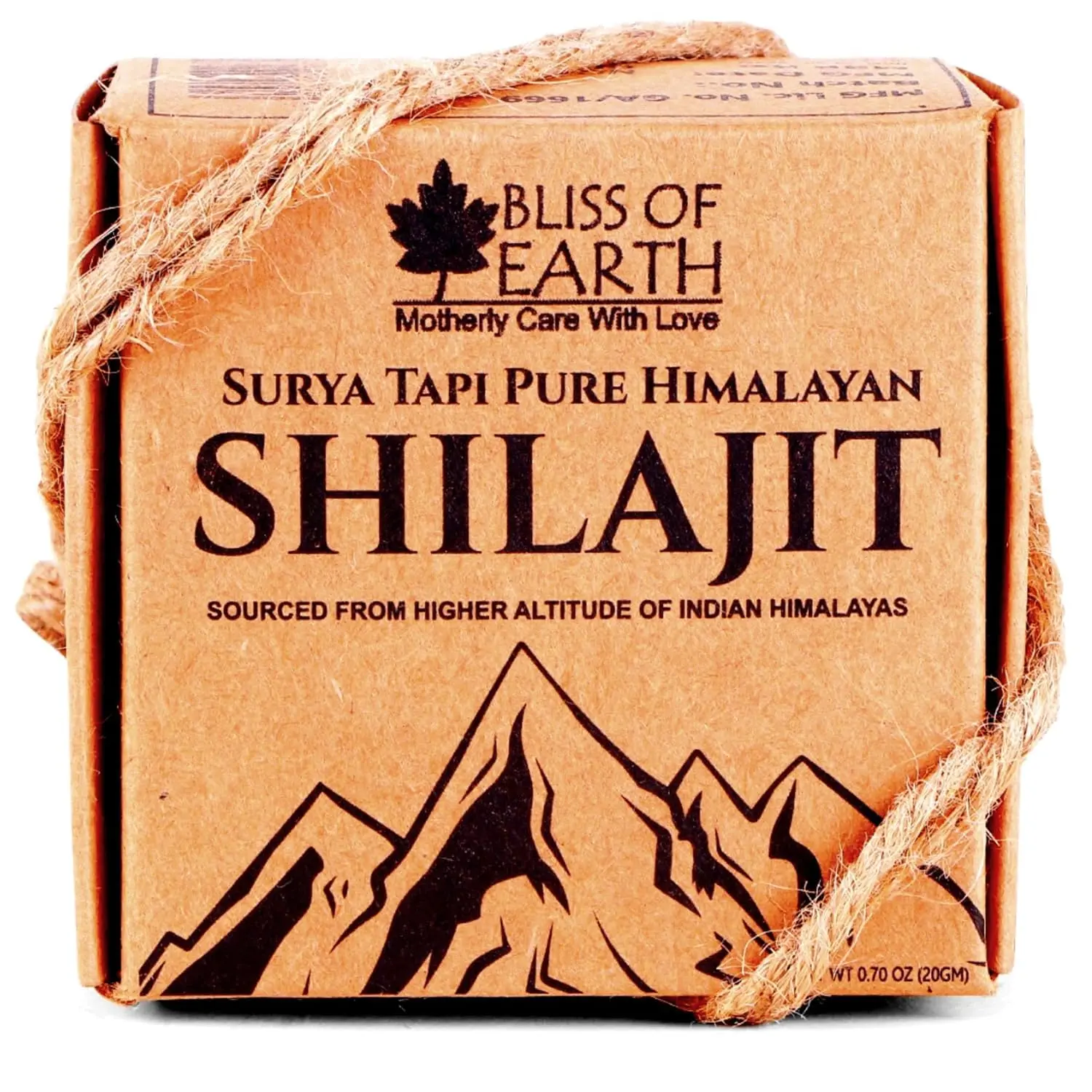 This jar contains Bliss of Earth pure Himalayan Shilajit resin, a natural supplement rich in fulvic acid, traditionally used to support energy, stamina, focus, and nutrient absorption for an active lifestyle.