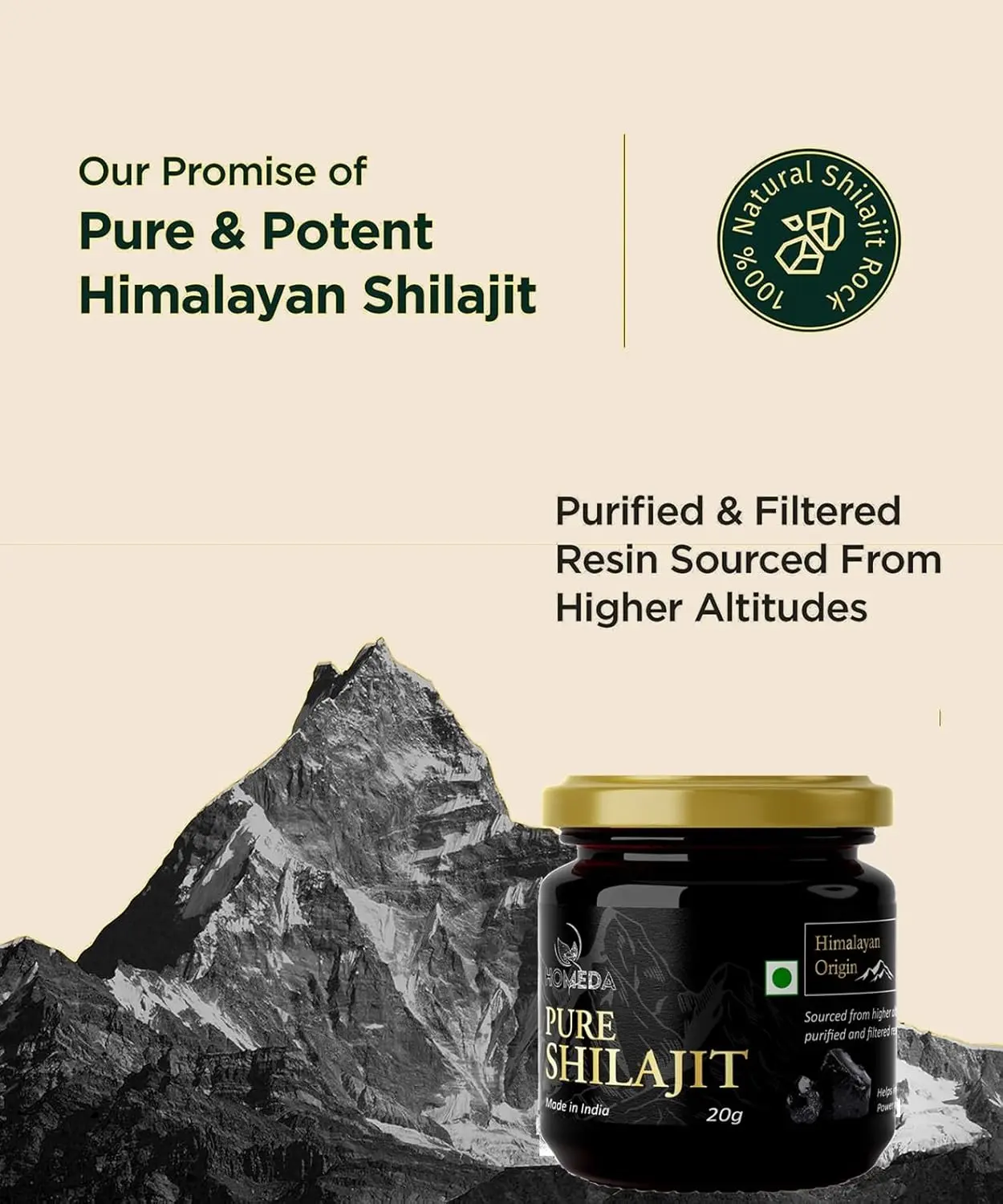 This is a jar of pure Himalayan Shilajit resin, sourced from high altitudes and rich in fulvic acid and minerals, offering a natural way to boost energy, immunity, and overall health for men and women.