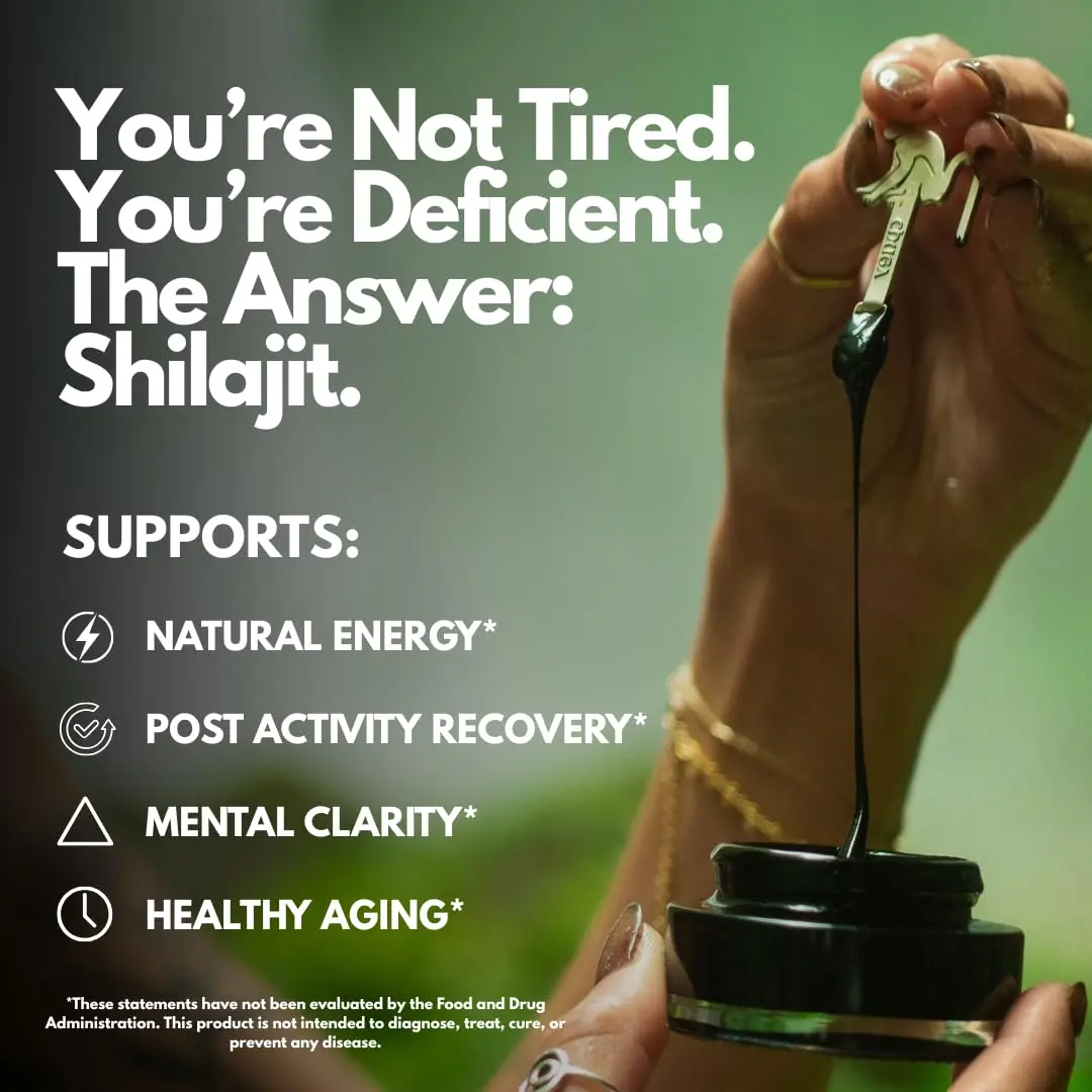 This is a jar of pure Himalayan Shilajit resin harvested at 16,000 feet, a high potency supplement that includes a spoon and directions.