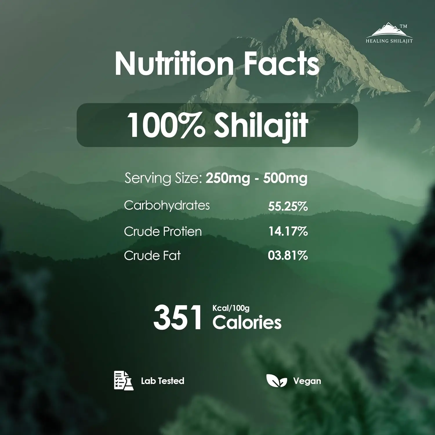 This is a close-up image of sun-dried Himalayan Shilajit resin, ethically harvested and third-party tested for purity, showcasing its rich mineral content and gold quality.