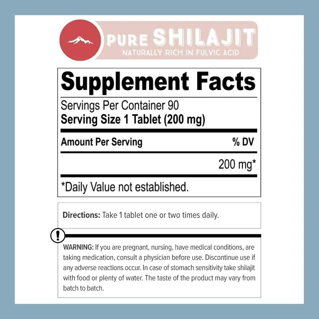 Pure Himalayan Shilajit tablets offer 85+ trace minerals and fulvic acid for energy, immune system support, and overall well-being.