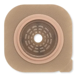 A box of five Hollister New Image flange barriers, designed to fit drainable, closed, or urostomy pouches with a 2 1/4 inch flange size, and cut-to-fit up to 1 3/4 inches.