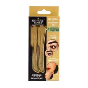 The Hollywood Browzer is a painless dermaplaning tool that shapes eyebrows and removes facial hair, leaving skin smooth and exfoliated.