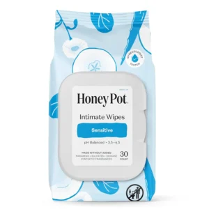 The Honey Pot sensitive feminine wipes are gynecologist-tested, clinically shown to minimize odor, cleanse and refresh the sensitive skin, made with plant-derived and herbal ingredients.