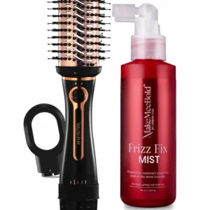 The MakeMeeBold hot air brush and frizz fix mist provide effortless styling with volume and frizz control for salon-quality results at home.