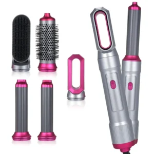 The 5-in-1 hot air comb is a versatile hair styling tool that dries, straightens, curls, and combs hair with automatic suction for easy salon-quality results at home.