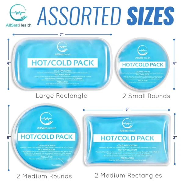 Hot Cold Gel Ice Packs Injuries Reusable 7 Pack