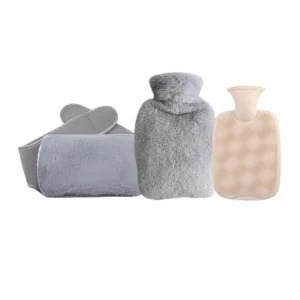 This hot water bottle with a waist belt provides comforting warmth and pain relief for sore muscles, menstrual cramps, or arthritis joint pain, and can also be used as a cold compress.