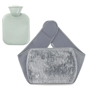 The hot water bottle with plush waist cover provides warmth and pain relief for the back and waist, offering a comfortable and safe way to soothe aches and stay cozy.