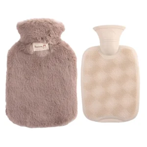 This hot water bottle with a soft plush cover provides long-lasting warmth and safety with its leakproof design and durable PVC material, making it a perfect gift for staying cozy during cold weather.