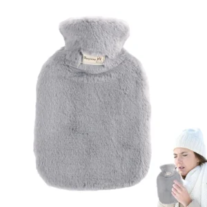 This reusable 2L hot water bottle with a soft, skin-friendly faux fleece cover provides long-lasting warmth and is designed with a secure, leak-proof cap for easy filling, making it a great gift.