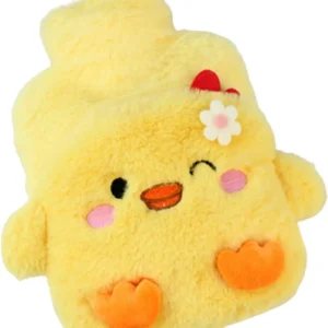 This cute hot water bottle with a soft faux fur cover provides soothing pain relief for muscle aches, cramps, and arthritis, and can be used as a warm or cold compress.