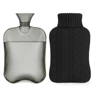 This transparent hot water bottle can be used as a hot or cold compress to warm hands, feet, or relieve aches and pains on cold days, and it makes an ideal gift.