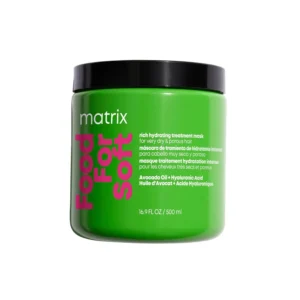 A hydrating hair mask infused with avocado oil and hyaluronic acid to deeply condition and moisturize dry, brittle hair for softness and shine.