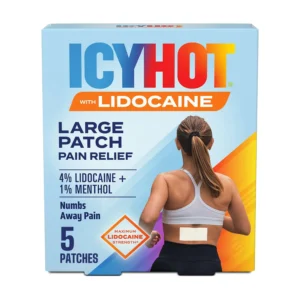 Icy Hot Lidocaine Patch made of premium material, designed to attract people, ideal for pain relief for students and professionals.