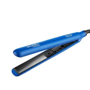 The Ikonic S3+ ceramic hair straightener features slim plates and adjustable temperature settings for creating sleek, straight hairstyles.