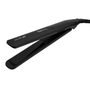 The Ikonic Black Beauty hair straightener features ceramic coated plates for smooth styling and a 360° swivel cord for tangle-free use.