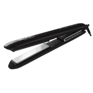 The Ikonic slim hair straightener with titanium plates heats up quickly thanks to professional PTC and dual ceramic heaters for fast styling.