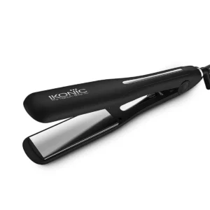 The Ikonic Pro Titanium Shine 3.0 hair straightener features floating titanium plates for smooth, shiny, and long-lasting styles.