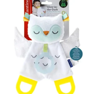 This Infantino glow-in-the-dark owl teether is perfectly sized for cuddling and teething, made with premium, must-touch textures and BPA-free textured silicone for babies 0 months and up.