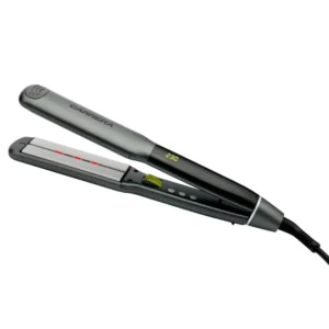 CARRERA infrared ionic hair straightener with ceramic-coated plates, adjustable temperature, and auto shut-off for smooth, frizz-free hair styling.