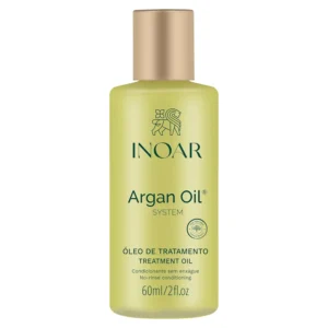 Inoar argan oil hair treatment nourishes, smooths, protects, and adds shine to all hair types while promoting healthy hair texture renewal.