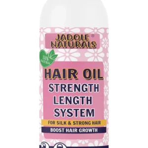 Jadole Naturals hair oil, enriched with biotin, vitamin E, and argan oil, promotes strong, healthy hair growth and a glossy shine for all hair types, leaving hair silky smooth and revitalized.