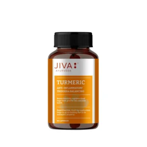 Jiva Turmeric Capsules containing haldi and amla offer antioxidant and anti-inflammatory benefits to boost immunity, support joint health, and promote overall well-being.