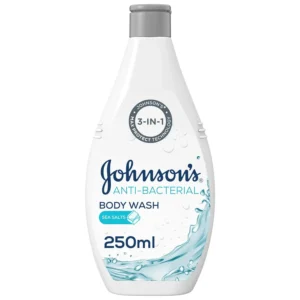 Johnson's Sea Salt Body Wash offers 99.9% germ removal while being gentle on skin with natural glycerin.