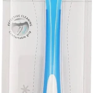 This Jordan Clinic tongue cleaner features an ergonomic handle for a comfortable and effective cleaning experience, ensuring firm grip and ease of use.
