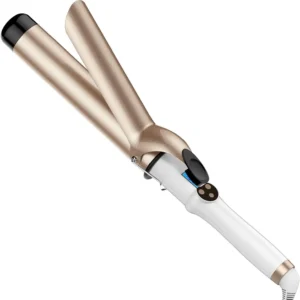 This professional 32mm Joyzzz curling iron features ceramic tourmaline, 10 temperature settings, and a long barrel for creating salon-quality curls at home on all hair types.