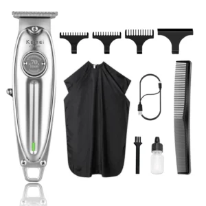 The KEMEI professional cordless hair clippers provide a close, 0mm bald cut and come with a grooming kit including a Type-C USB for easy charging.