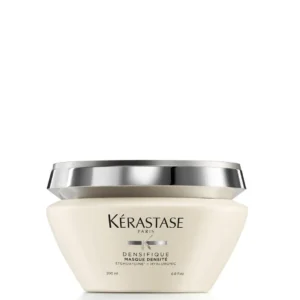 Kérastase Densifique thickening hair mask restores density, shine, and resilience to medium to coarse hair without weighing it down.
