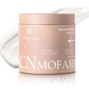 Hydrating keratin hair mask with argan oil and wheat protein to deeply condition, repair, and revitalize dry, damaged, or color-treated hair, reducing frizz and enhancing shine.