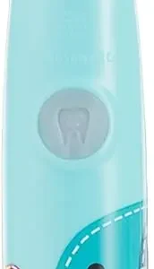 A blue Marcus & Marcus sonic electric toothbrush for boys with a 2-minute timer, 30-second interval vibration, ergonomic handle, and water-resistant IPX6 rating.