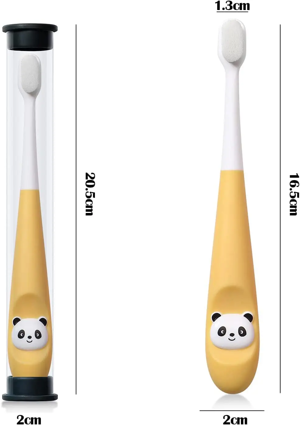 This is a four-pack of extra soft nano toothbrushes for toddlers and children with ten thousand ultra-soft bristles for gentle cleaning.