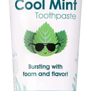 Himalaya Botanique Kids Toothpaste in Cool Mint flavor offers fluoride-free, vegan, and gluten-free oral care for children, promoting healthy gums and strong teeth while protecting against acid attacks and plaque.
