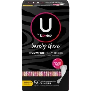 U by Kotex Barely There thin liners offer ultra-thin protection for light absorbency needs, providing discreet comfort and on-the-go freshness with individually wrapped pads.