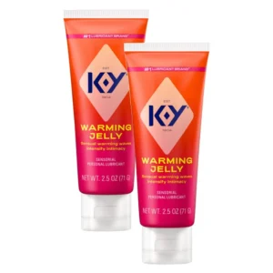 This pack contains two bottles of K-Y Warming Liquid Personal Lubricant designed to enhance intimacy and provide a gentle warming sensation for couples, protecting against discomfort.
