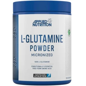 Applied Nutrition L Glutamine powder for muscle recovery, strength, and immune system support after training.