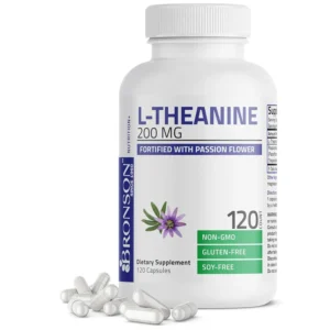 Bronson L-Theanine 200mg capsules promote relaxation and a healthy stress response without drowsiness.