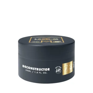 A 50ml container of Label.m Deconstructor, a haircare product for men that provides a firm hold and a dry, matte finish.