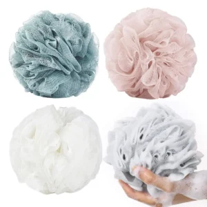 This 4-pack of large, colorful bath loofahs are designed for exfoliating and cleansing skin, creating a rich lather for a smoother, softer feel.